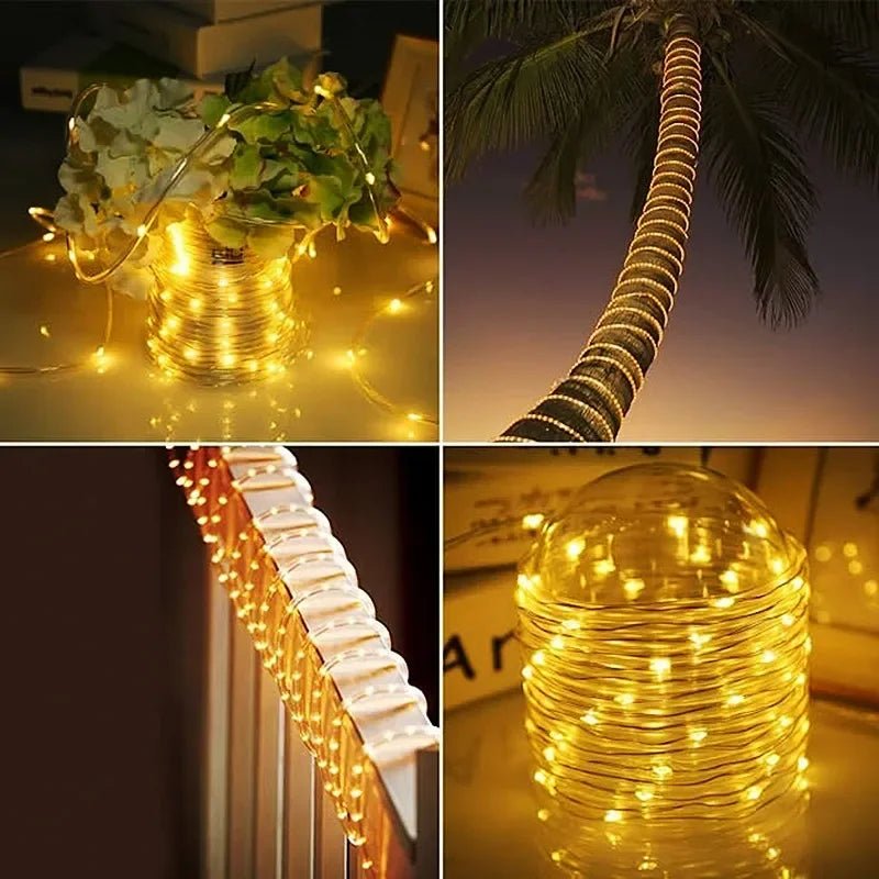 300LED Solar Rope Strip Light Outdoor Waterproof Fairy Light Strings Christmas Decor for Garden Lawn Tree Yard Fence Pathway - Esprit Jardins