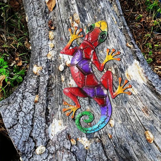 décoration-murale-Lézard-multicolore