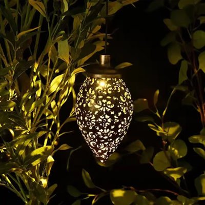 lampe-solaire-métal-ajouré